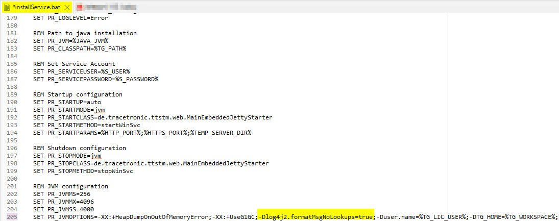 fixApacheLog4jJvmParameterInstallBatch