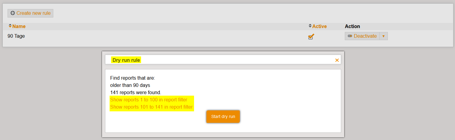 CleanUpRuleWithReportFilterLink