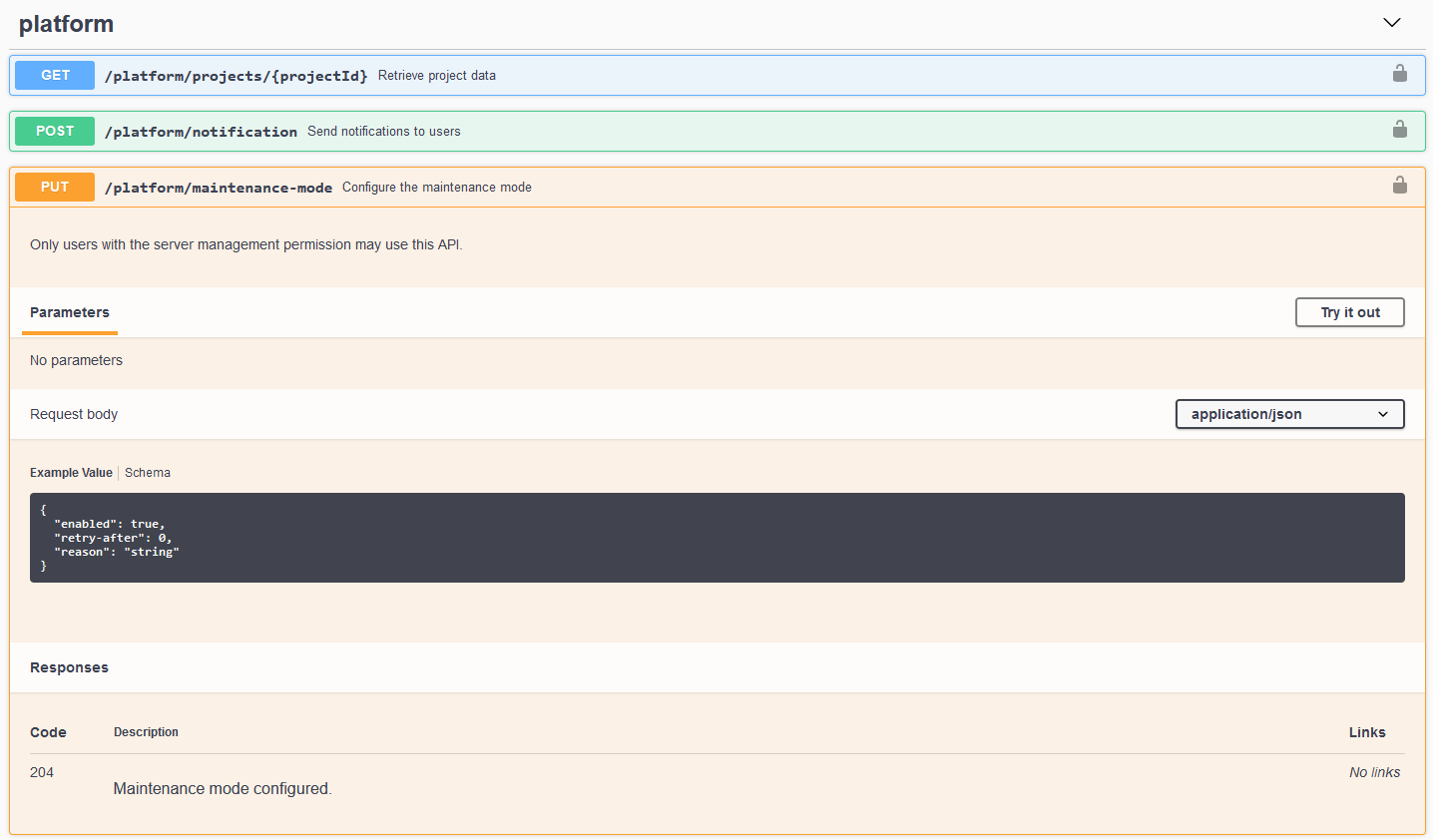 PlatformMaintenanceModeRestApi