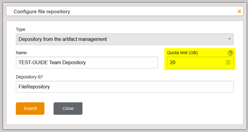 QuotaConfigForFileStorage