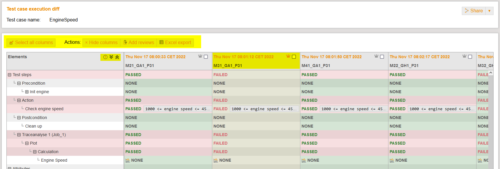 TestcaseExecutionCompareOptions