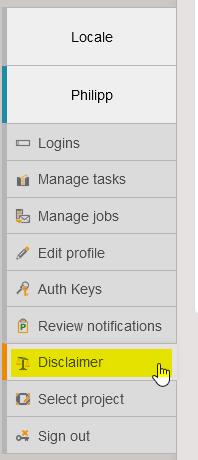 UserProfileDisclaimer