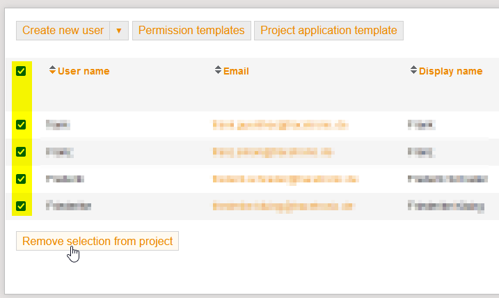 MultiSelectionToRemoveUserFromProject