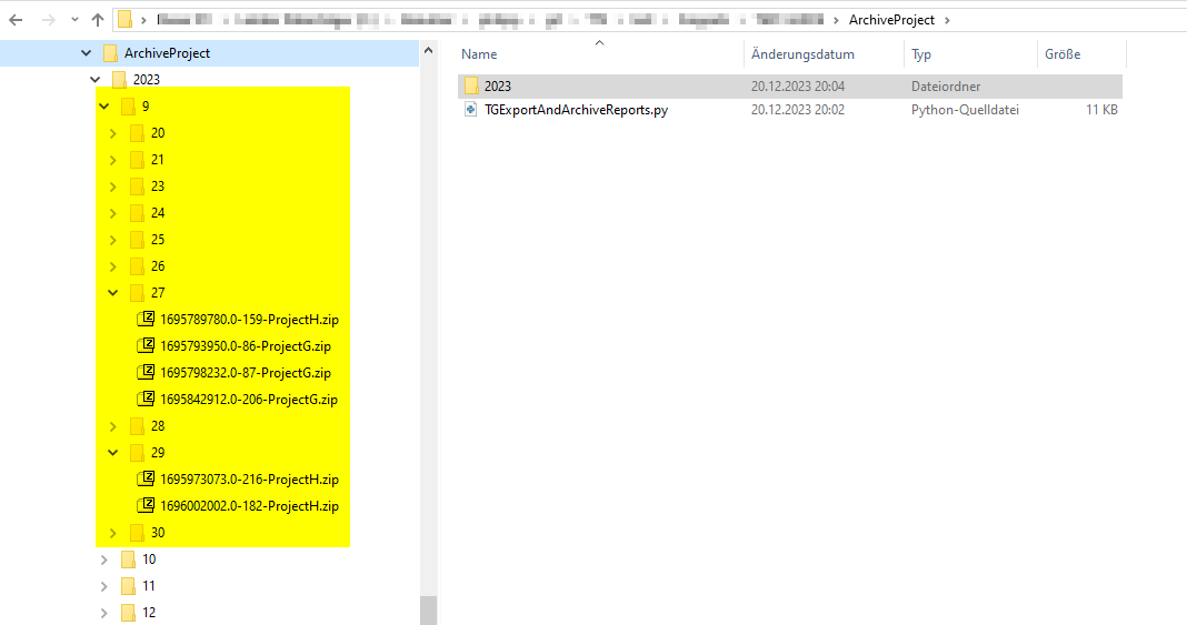 PythonScriptToArchiveProject