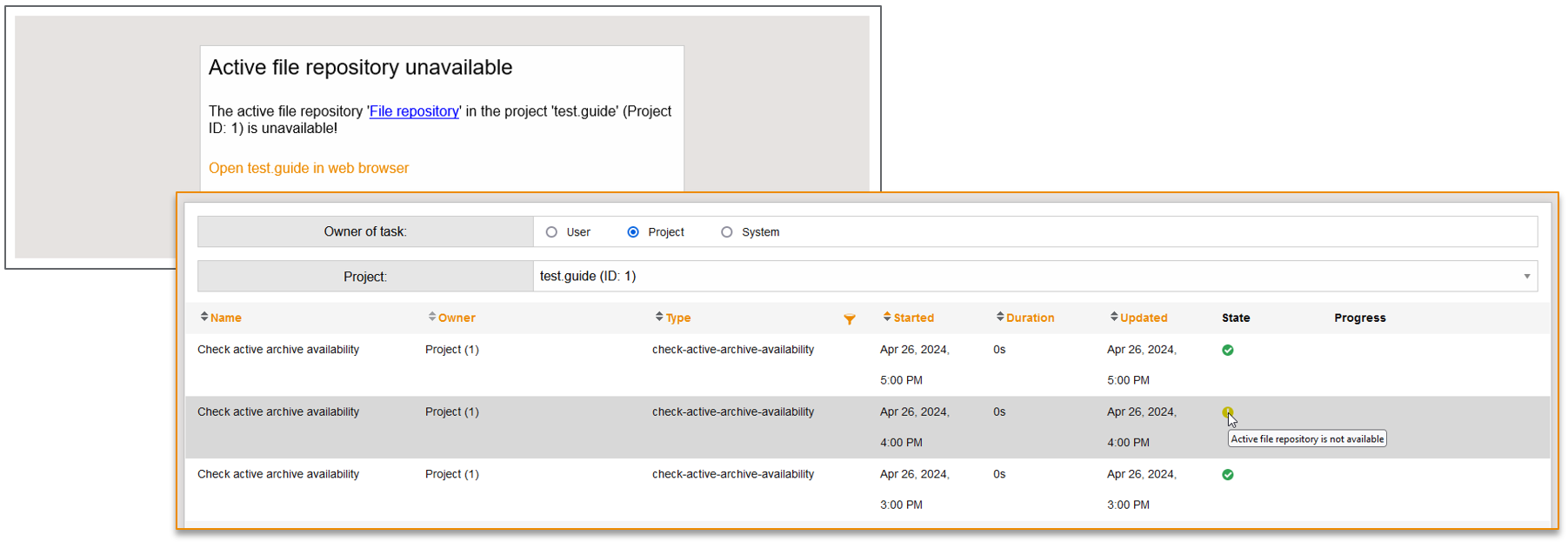 CheckActiveArchiveInTaskManager