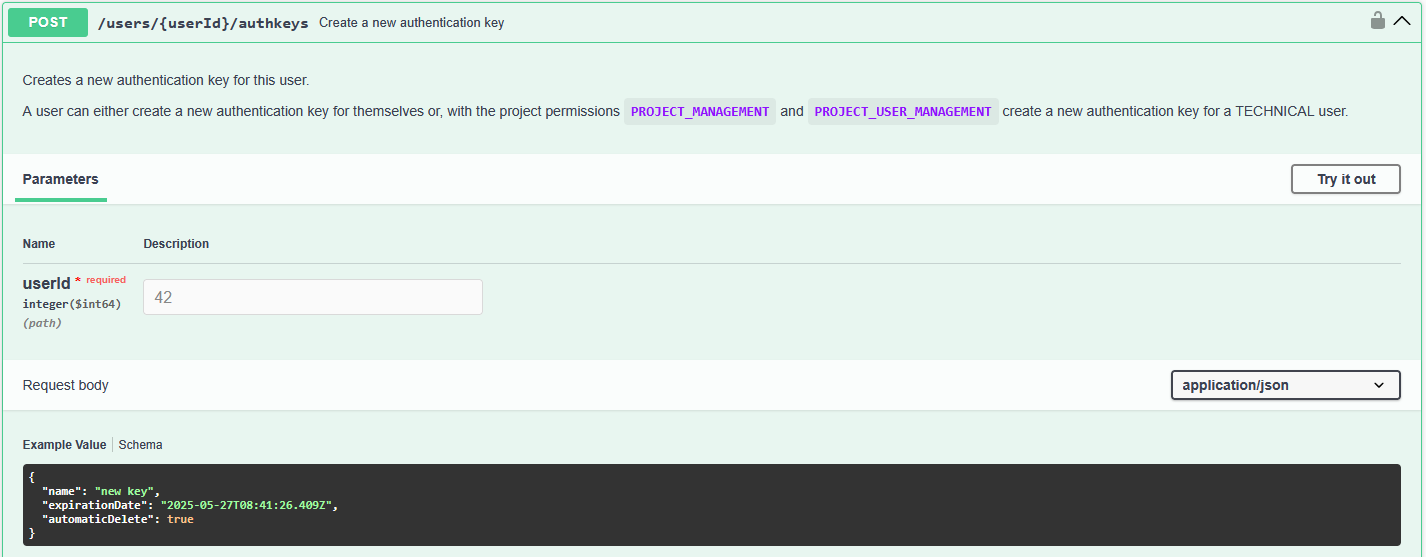 RestApiCreateTechAuthKeys