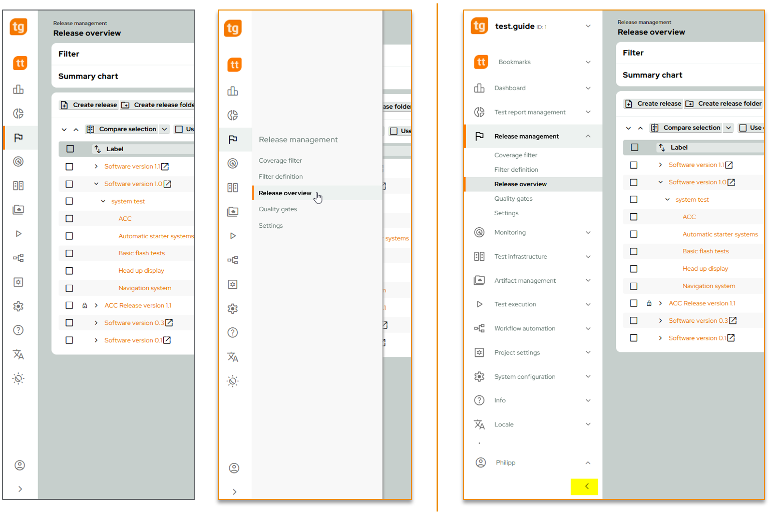 NewUI testguide Navigation