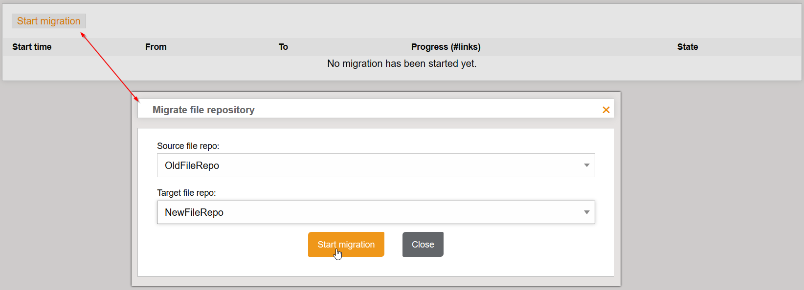 ConfigMigrationSelectSourceTarget