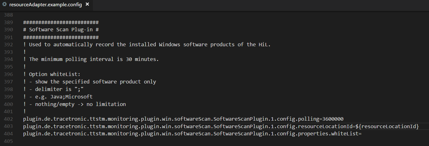 ResourceAdapterScanSoftwareConfig