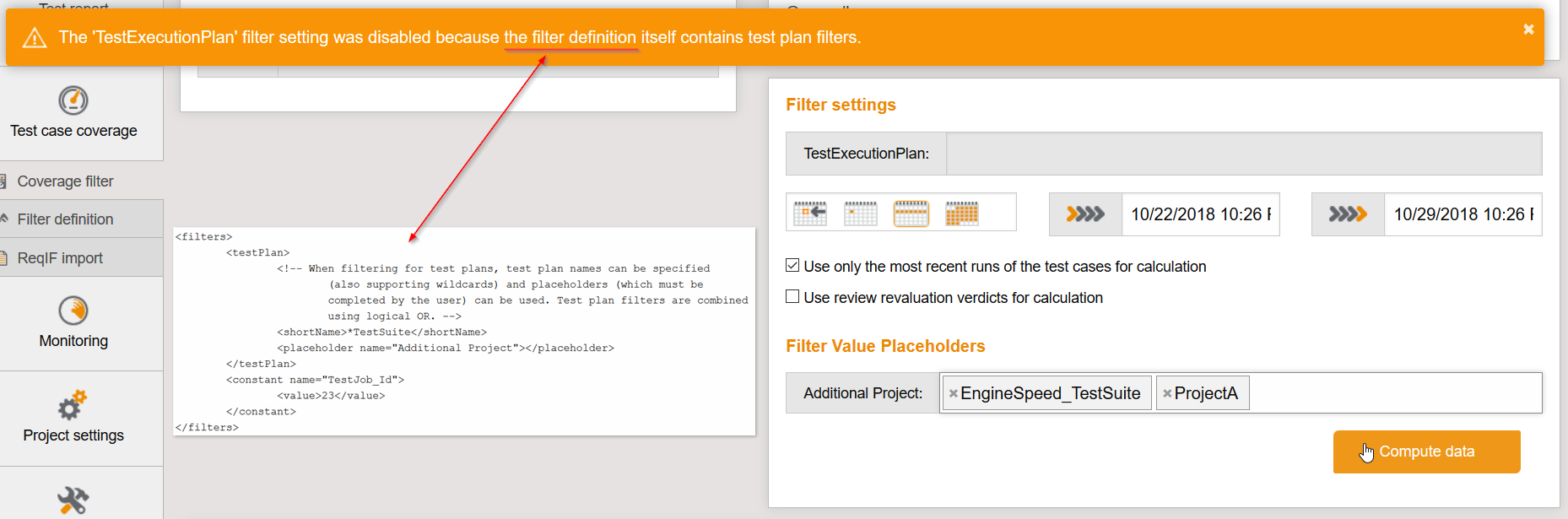 TestPlanCoverageFilter