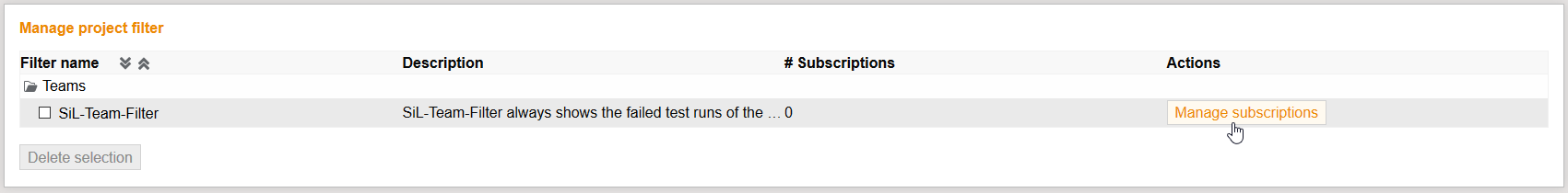 ProjectFilter Management
