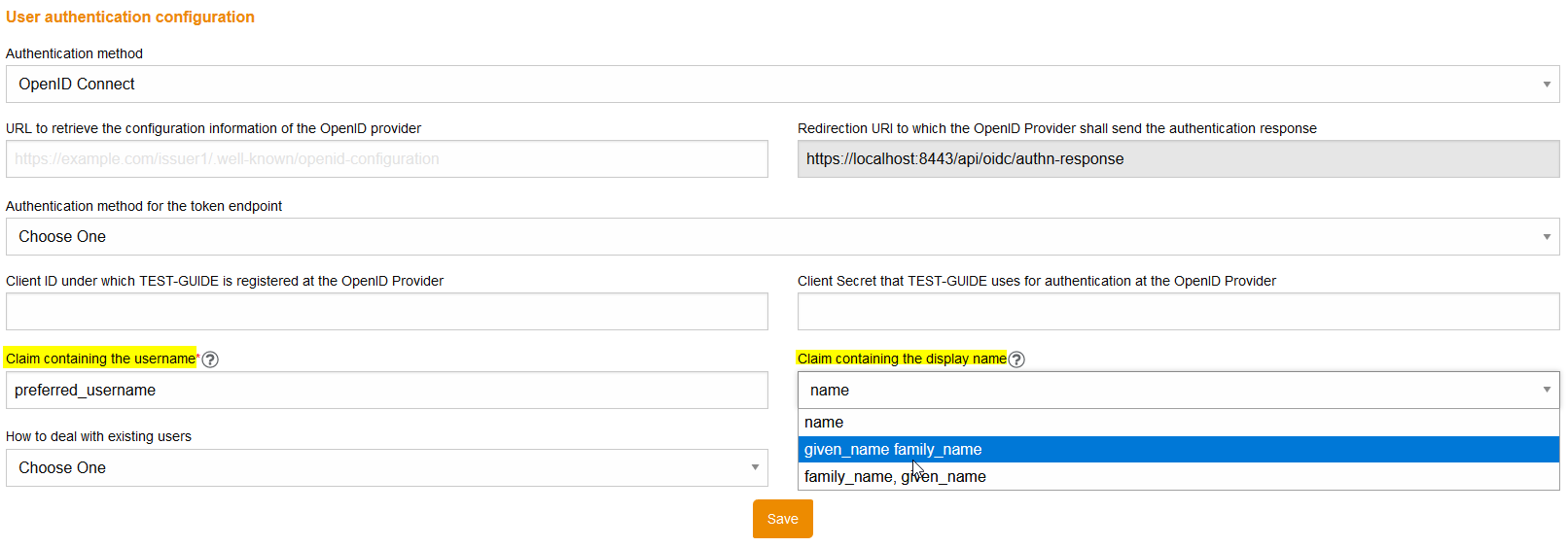 OpenIdConnectClaimName